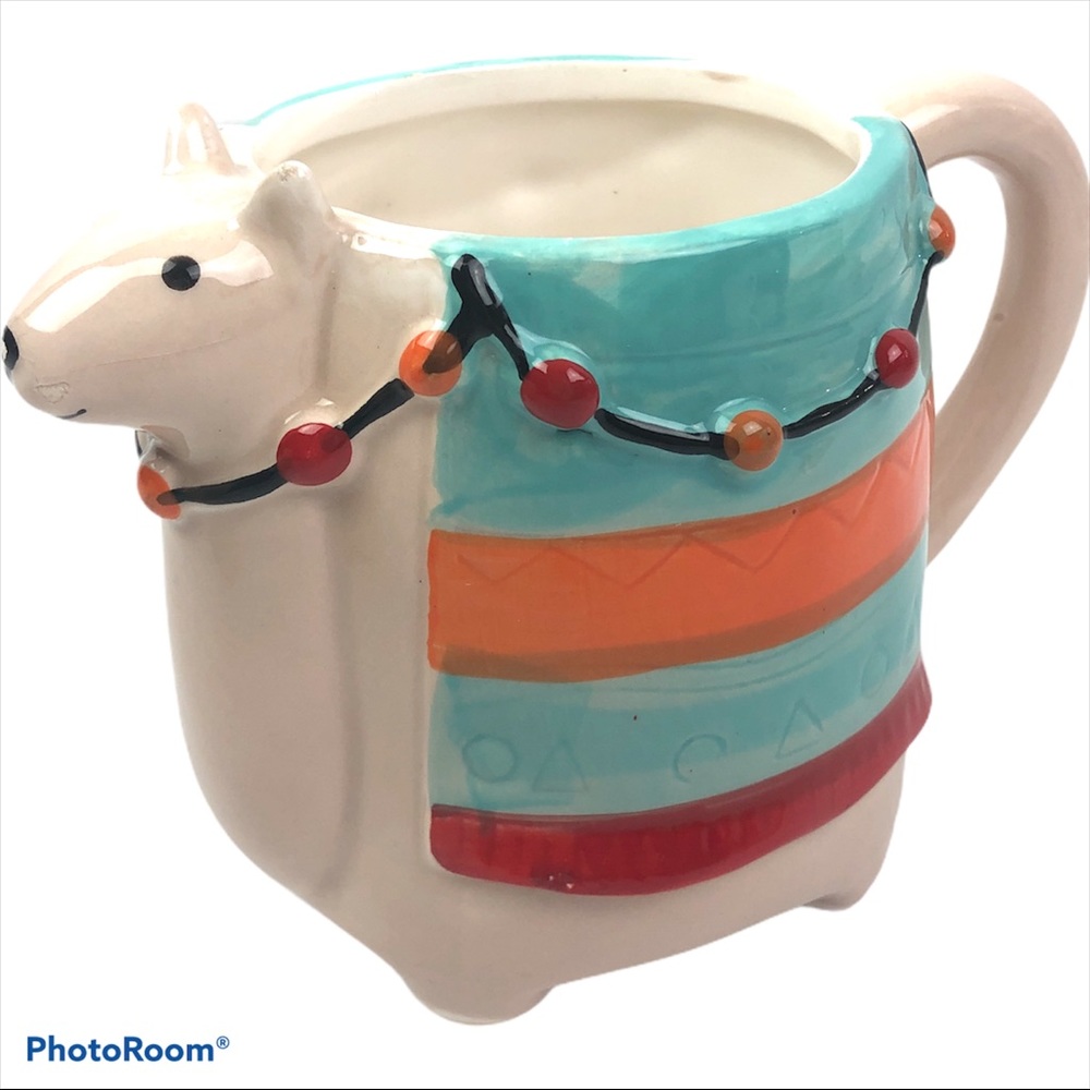 Llama Coffee Cup Mug Striped Novelty Sheffield
